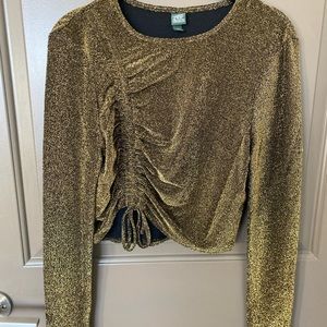 Wild Fable Gold and Black crop top